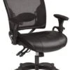 Space Seating® Ergonomic Mesh Desk Chair With Leather Seat [6876]