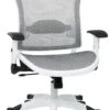 Space Seating® White Frame Mesh Office Chair Flip Up Arms [317W-W11C1F2W]