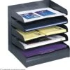 Steel Desk Tray Sorter 5 Shelf Black [3127BL]