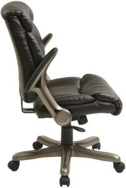 Work Smart Eco Leather Task Chair With Flip Arms [ECH8967R5] -Office Chairs Unlimited Sales work smart eco leather task chair with flip arms ech8967r5 31688337031319
