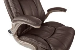 Work Smart Espresso Mid Back Faux Leather Chair With Flip Arms [FLH24981-U1] -Office Chairs Unlimited Sales work smart espresso mid back faux leather chair with flip arms flh24981 u1 39081879732472