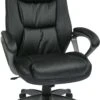 Work Smart™ Executive Black Leather Chair Coil Spring Comfort [ECH89187-EC3]