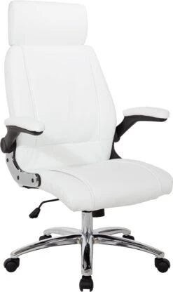 Work Smart™ Executive Faux Leather Chair Chrome Base [FL27513C] -Office Chairs Unlimited Sales work smart executive faux leather chair chrome base fl27513c white 29004346392727