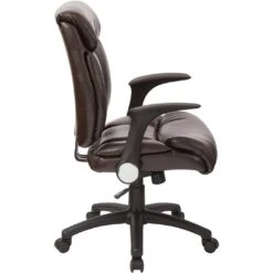 Work Smart™ Faux Leather Managers Chair With Flip Arms [FL89675] -Office Chairs Unlimited Sales work smart faux leather managers chair with flip arms fl89675 29467630960791