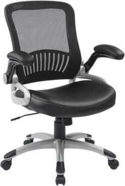 Work Smart™ Screen Back Black Leather Managers Chair EM35206-EC3 [EM35206-EC3]